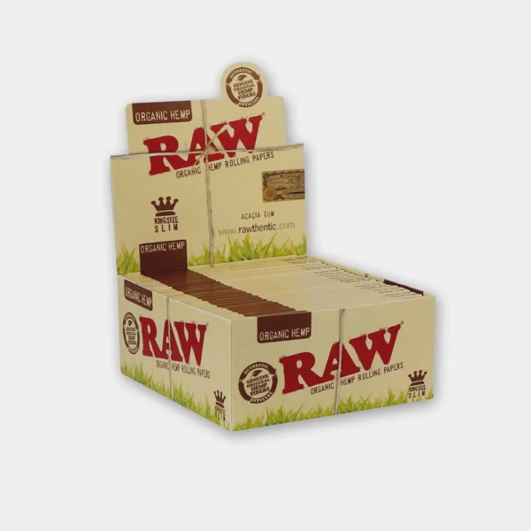 RAW Organics Kingsize Slim Vloei – 50 packs